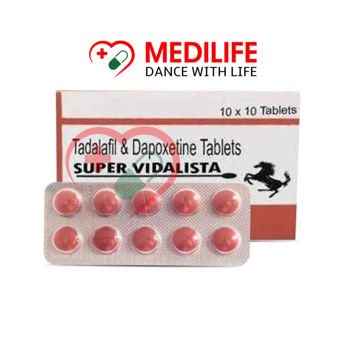 Super Vidalist – (Tadalafil 20mg + Dapoxetine 60mg) Tablets