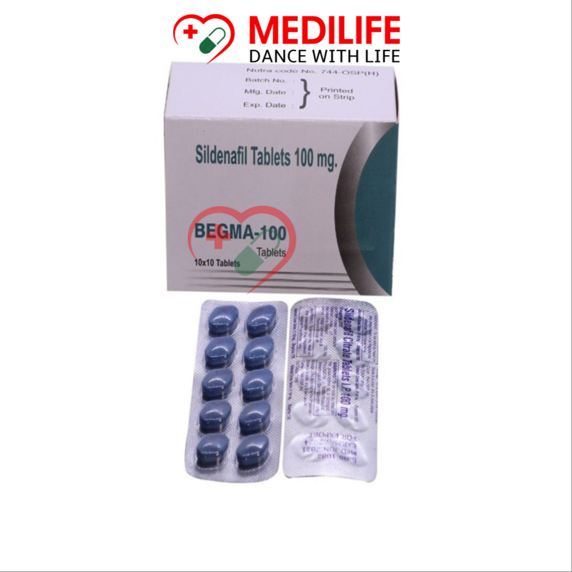 Begma 100mg – Sildenafil Sitrate 100mg Tablets