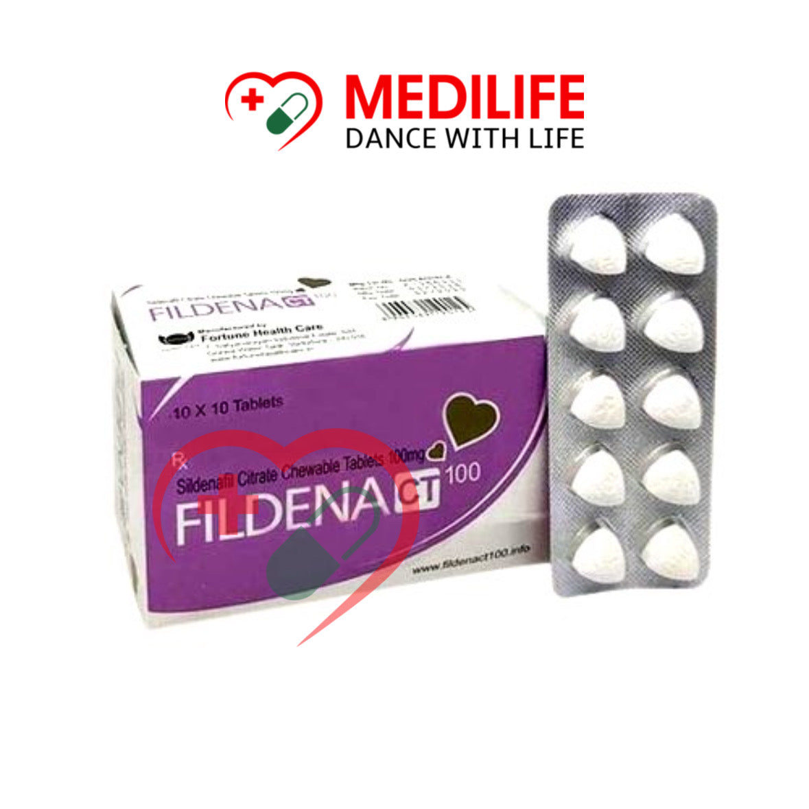 Sildenafil Citrate 100mg – Fildena CT 100mg Tablets