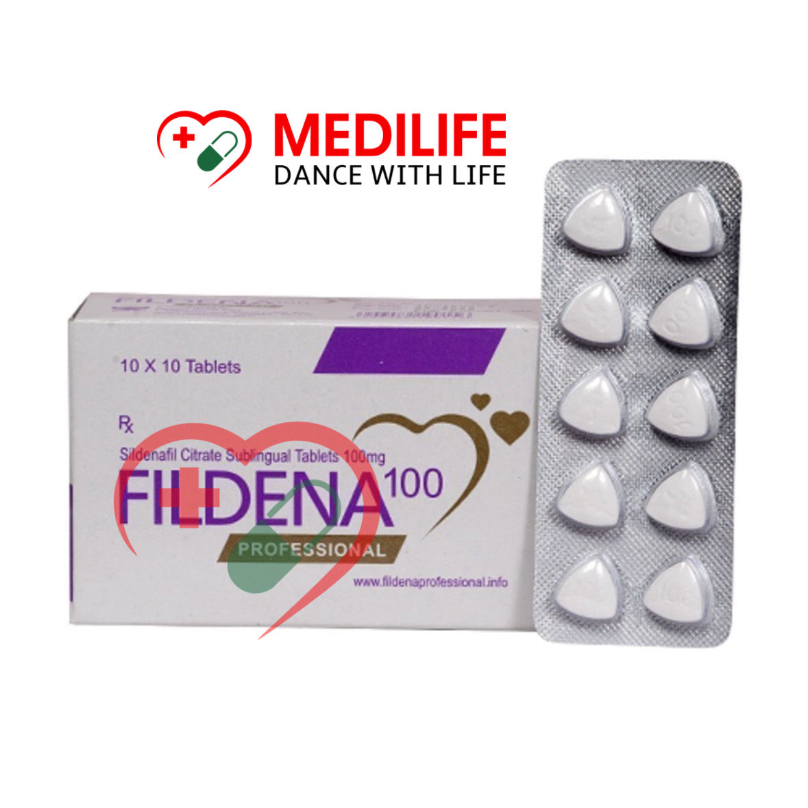 Sildenafil Citrate 100mg – Fildena Professional 100mg Tablets