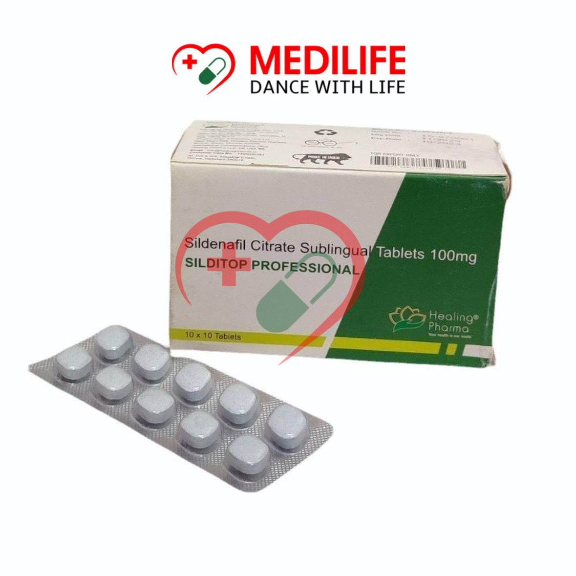 Sildenafil Citrate 100mg – Silditop Professional 100 Tablets