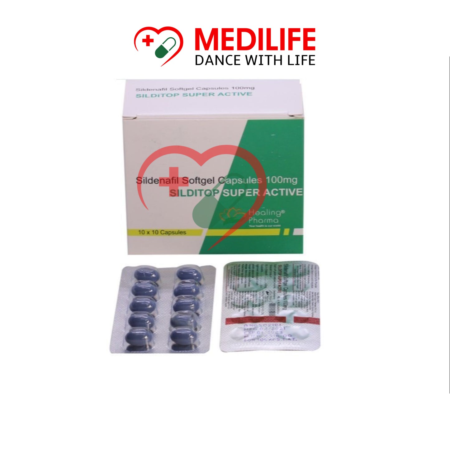 Sildenafil Citrate 100mg – Silditop Super Active 100mg Tablets