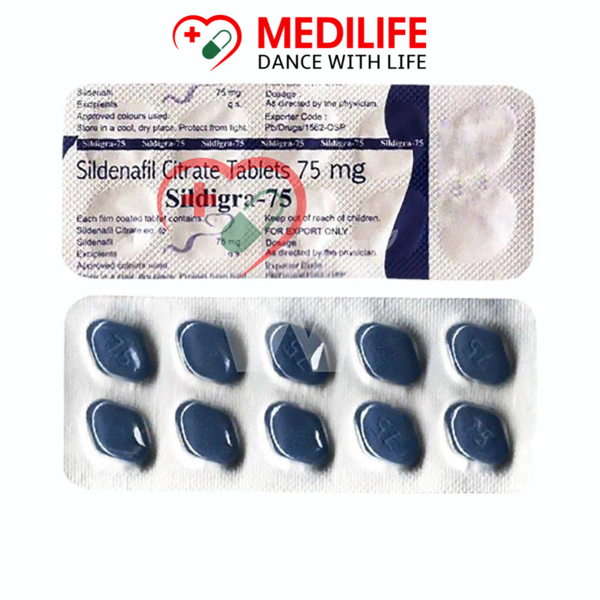 Sildigra 75 – Sildenafil Citrate 75mg Tablets