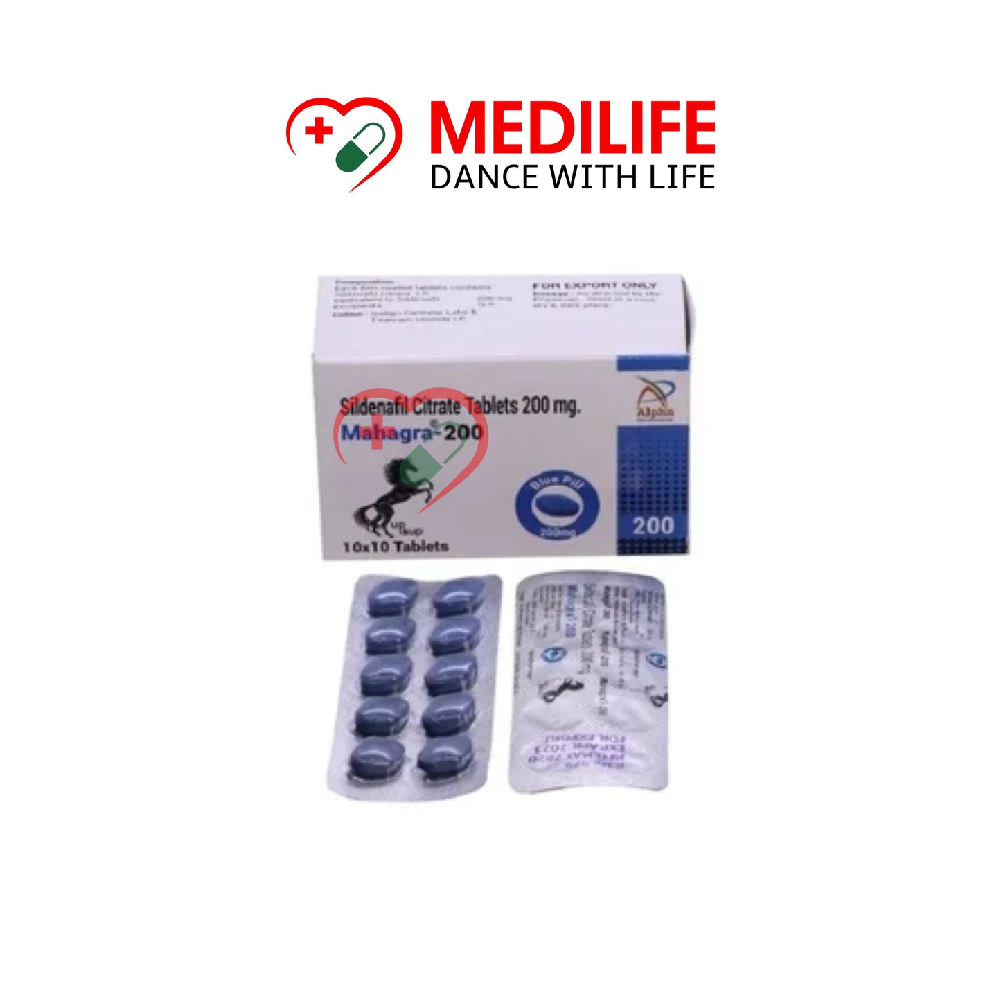 Mahagra 200mg – Sildenafil Sitrate 200mg Tablets