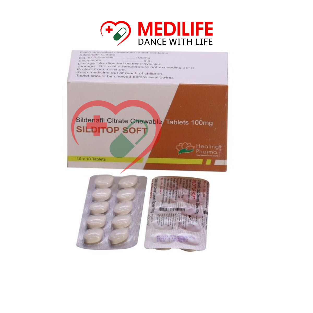 Sildenafil Citrate 100mg – Silditop Soft 100 Tablets