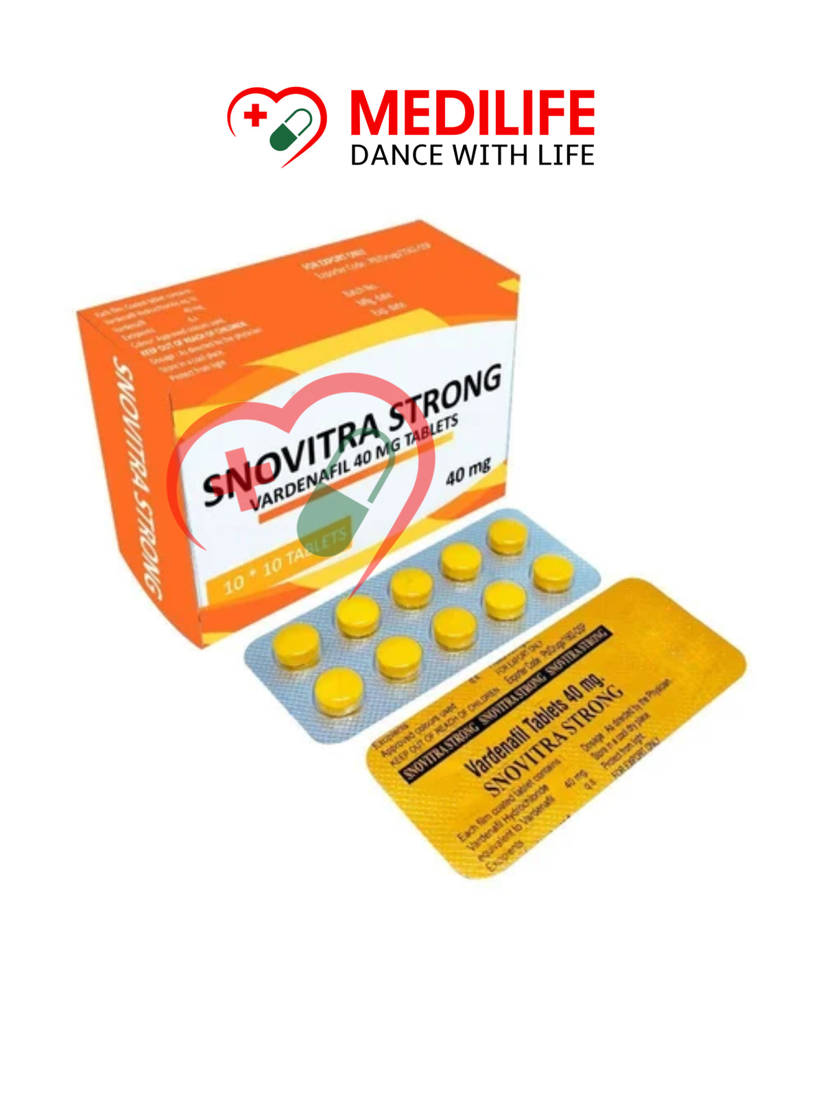 Snovitra Strong 40 – Vardenafil 40mg Tablets