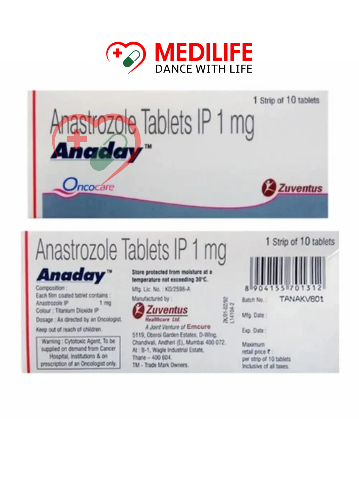 Anaday Anastrozole 1 Mg Tablets